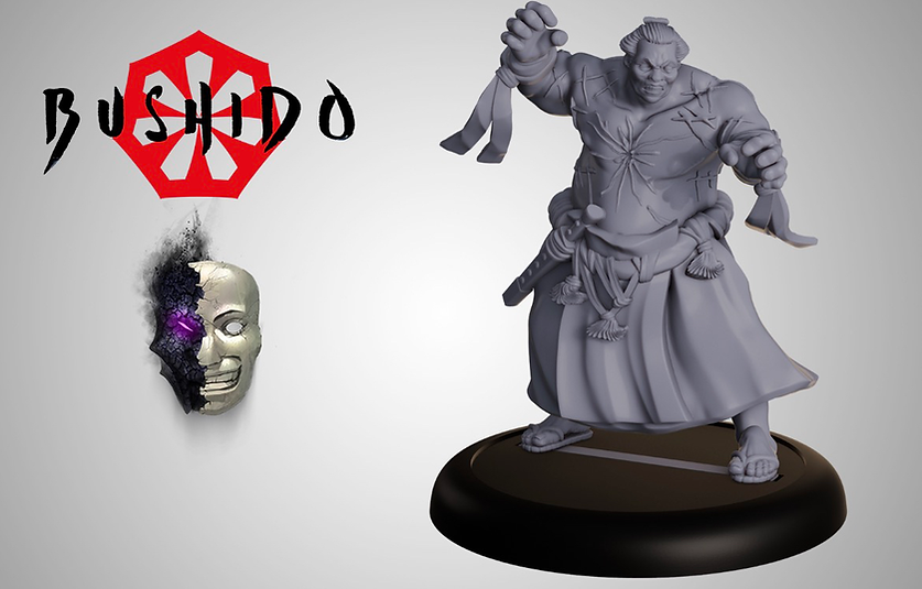 digital model render of scarred sumo wrestler