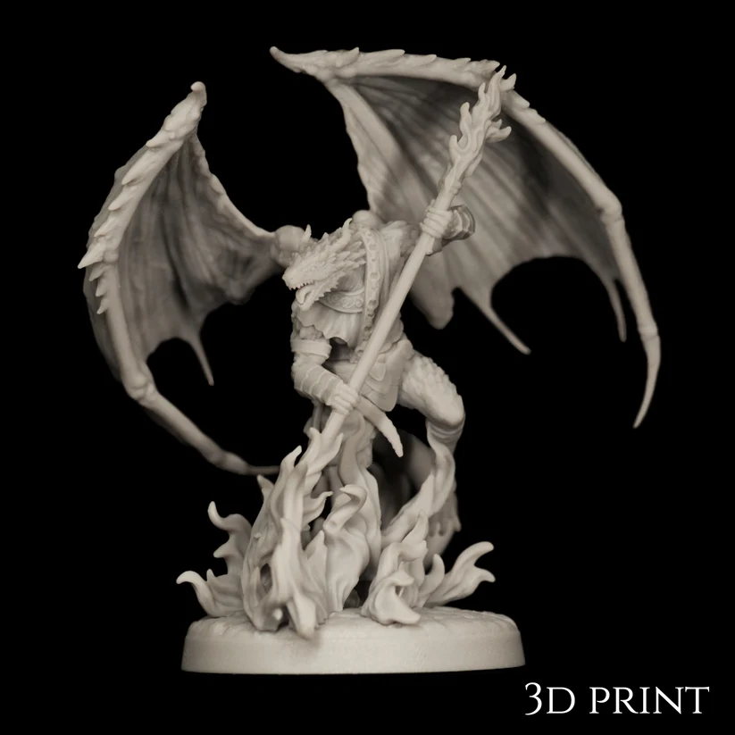dragon man 3 d printed miniature