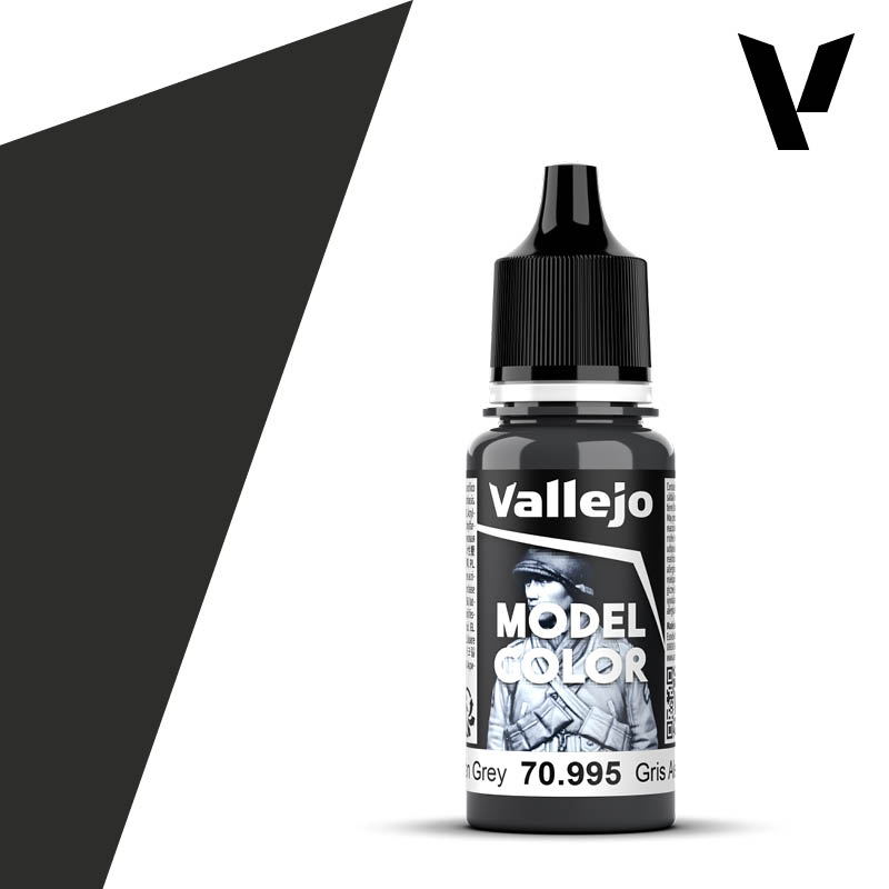 eighteen milliliter bottle of dark grey paint