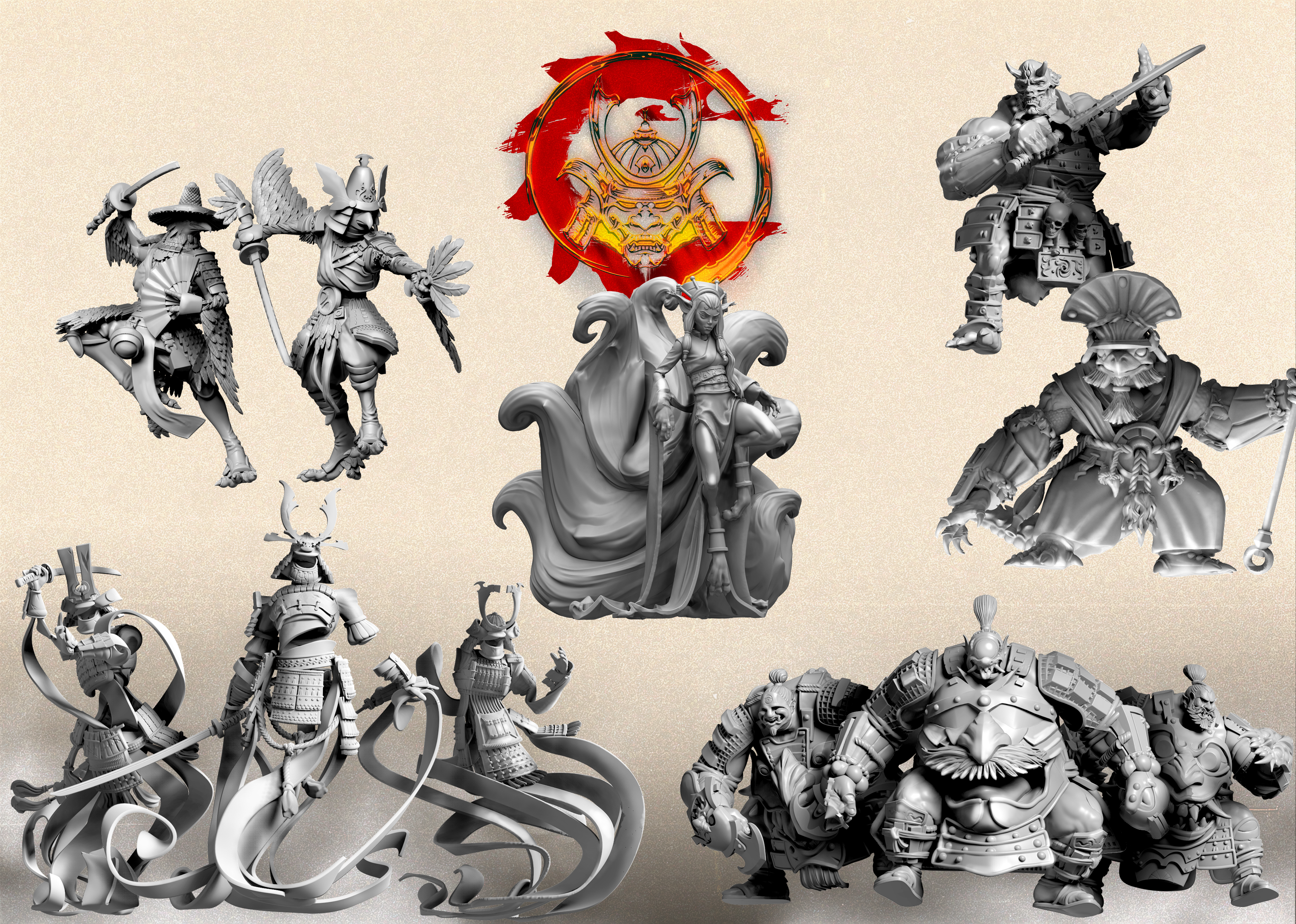 eleven miniature renders and yoroni faction symbol