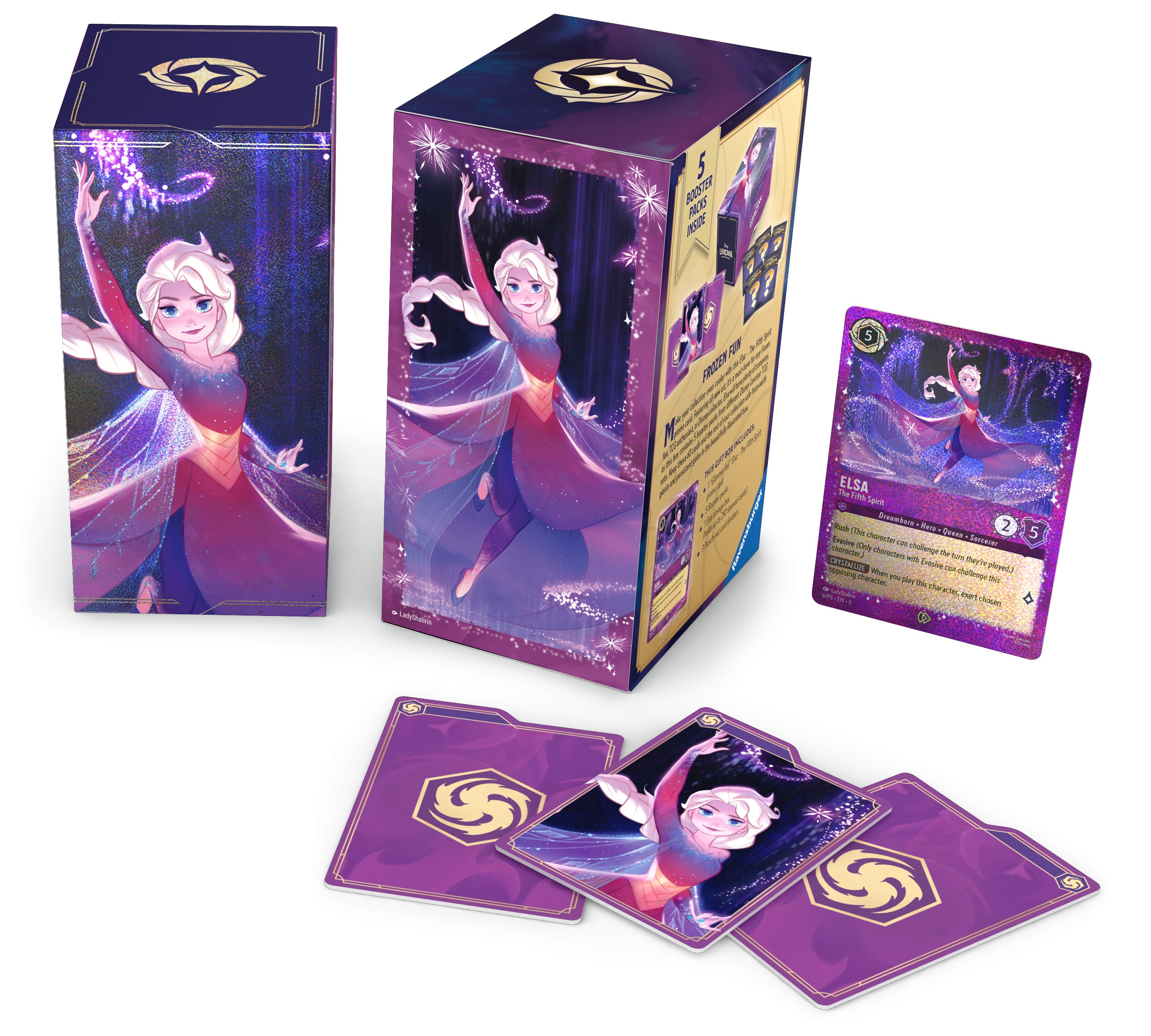 elsa themed box and foil card