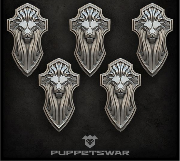 five cross shields with lion emblem