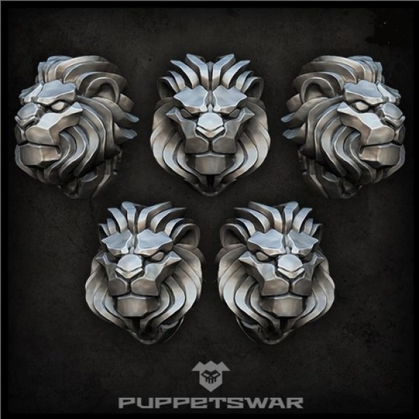 five lion heads