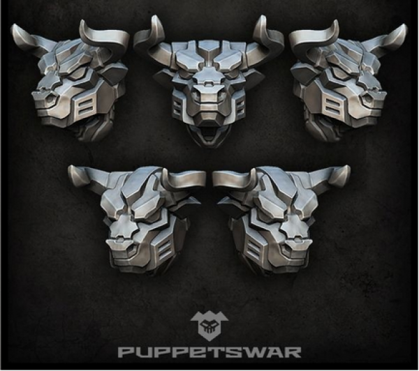 five mechanical bull heads