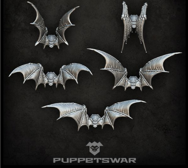 five pairs of bat wings