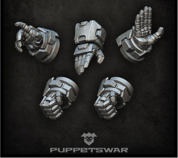 five right hands in various poses