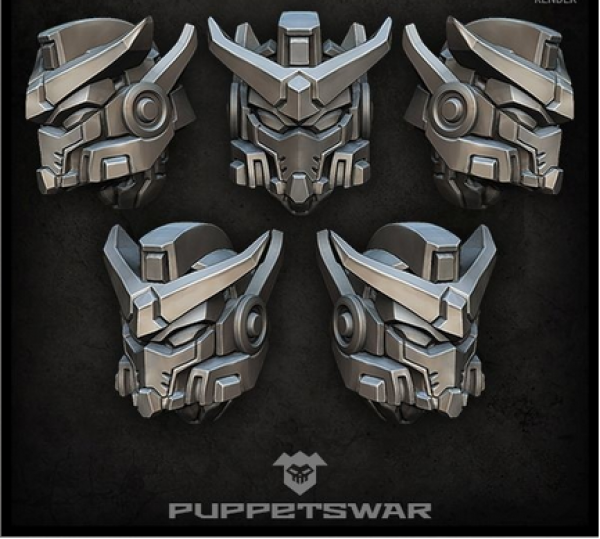 five robotic heads