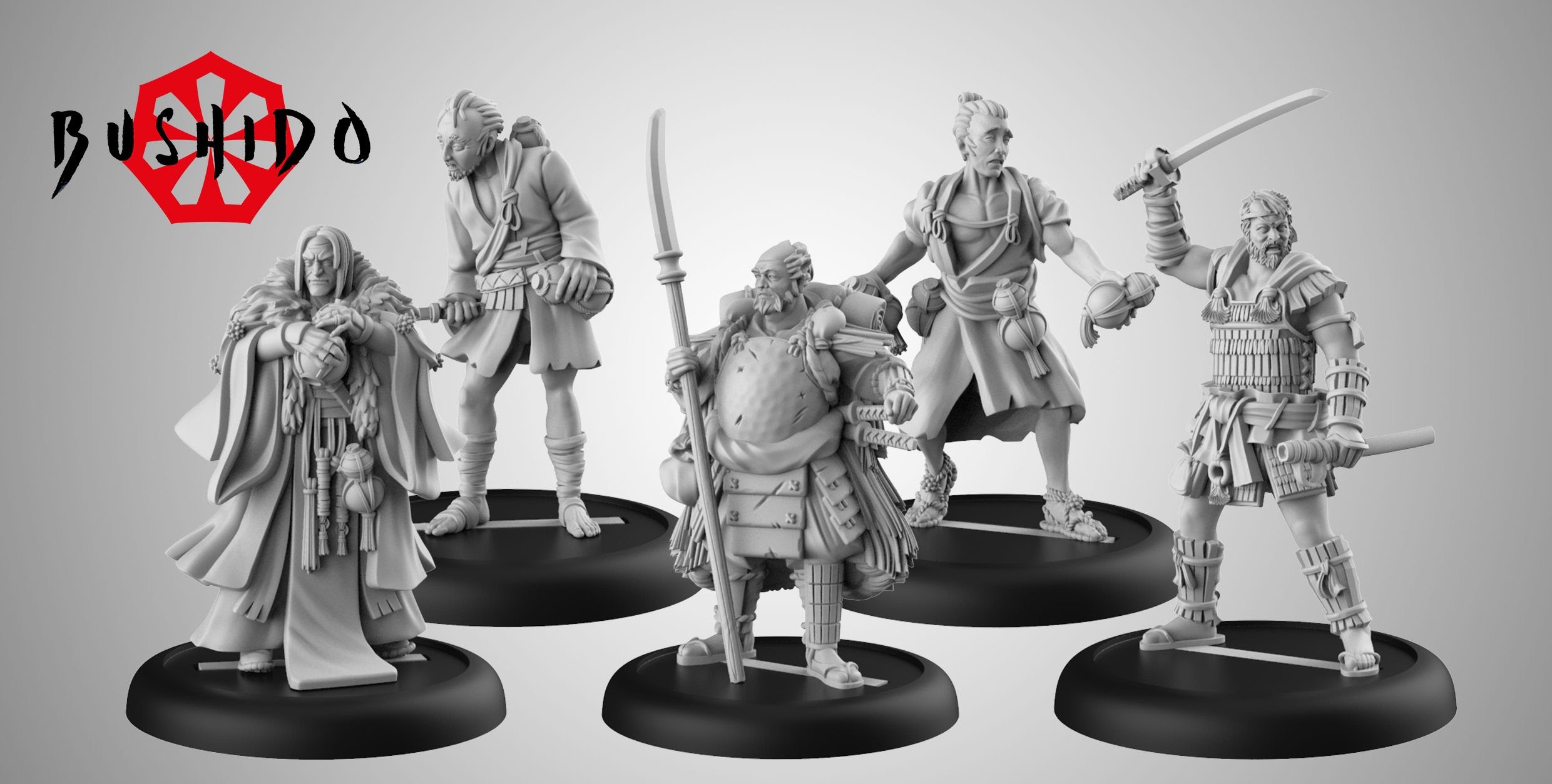 five samurai model renders