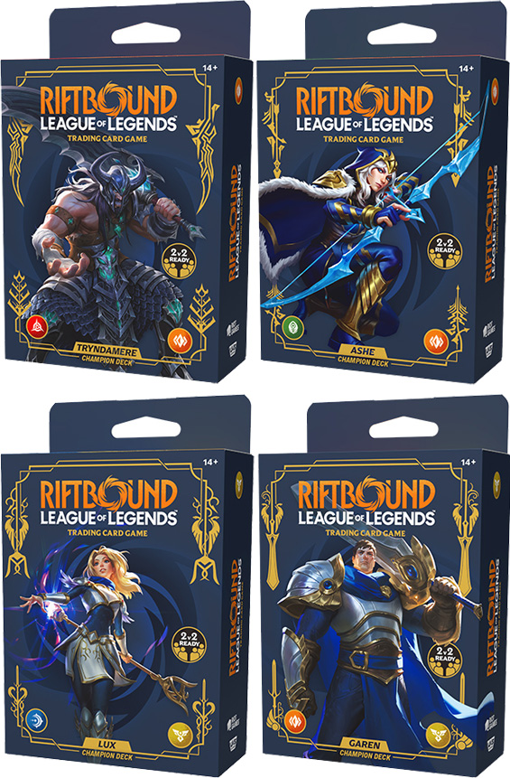 four deck packs featuring four different characters