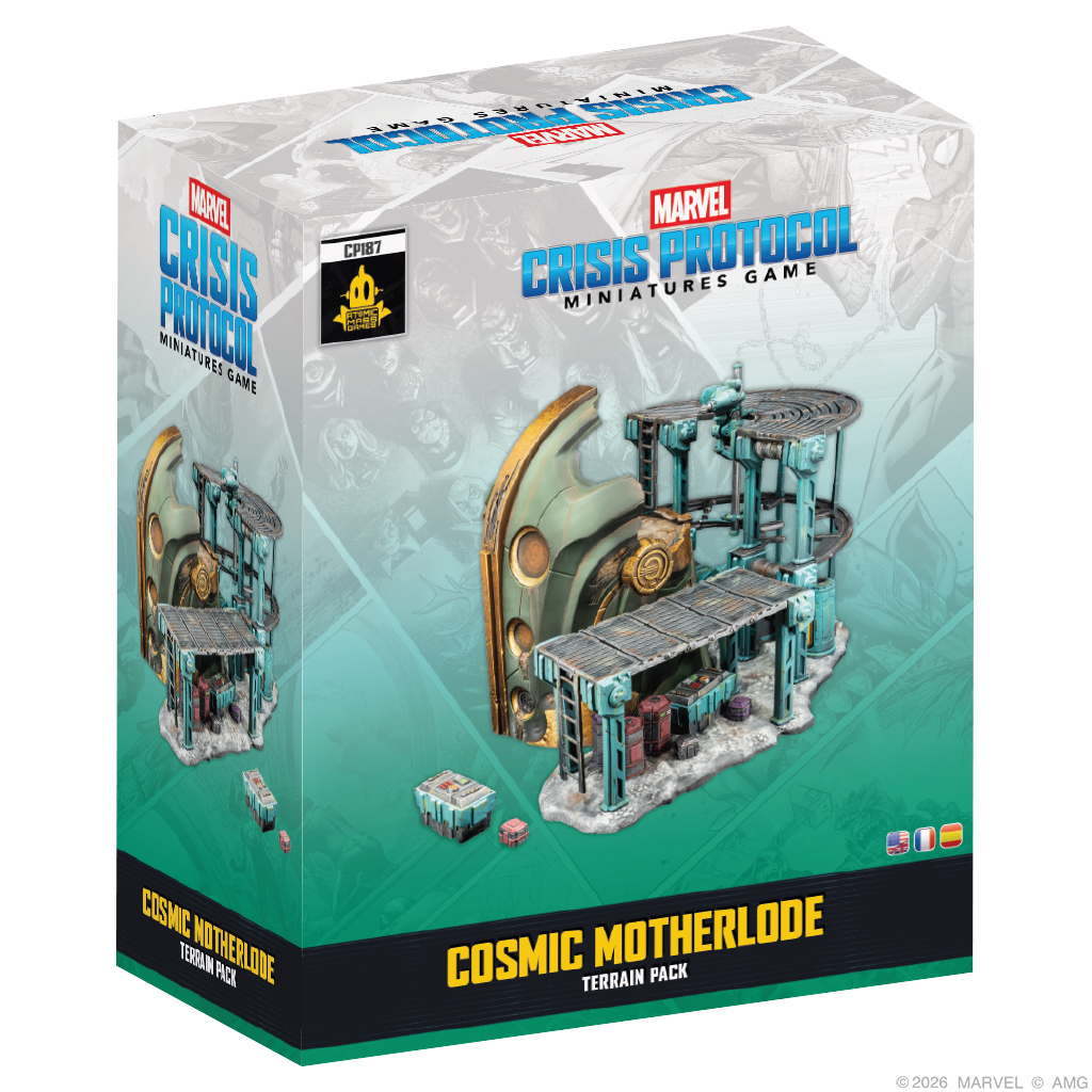 front of box featuring painted ruined sci fi building and scaffold
