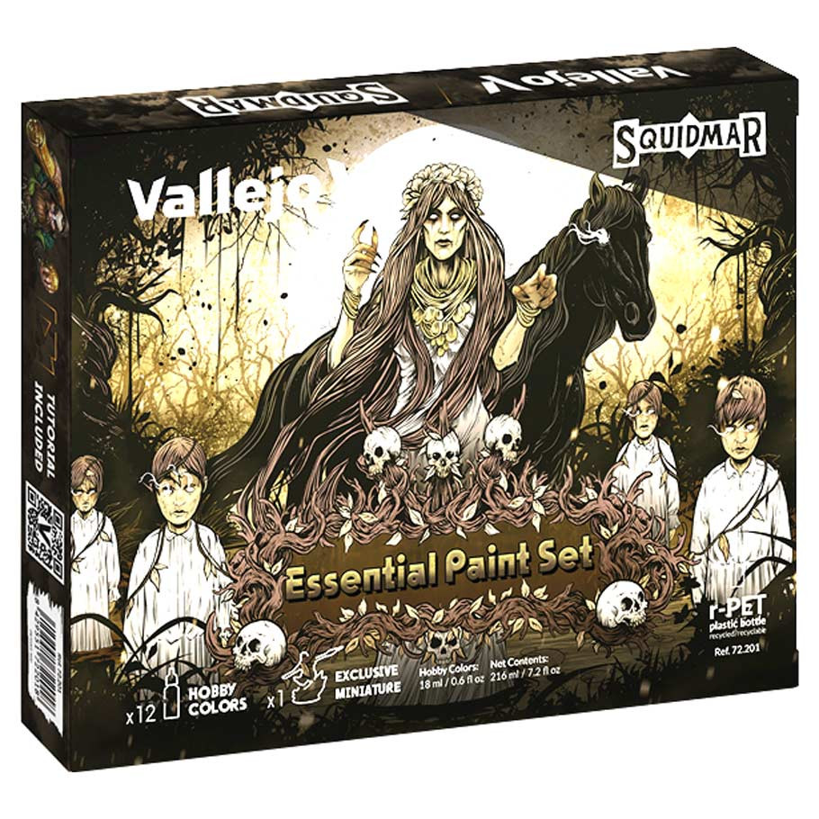 front of box featuring witch and four children in sepia tones