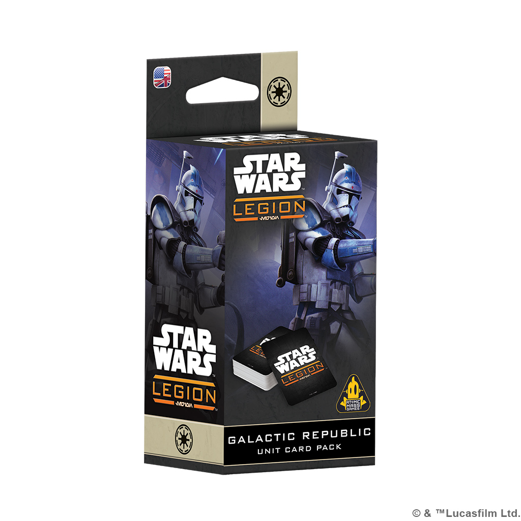 galactic republic card pack box featuring clone trooper