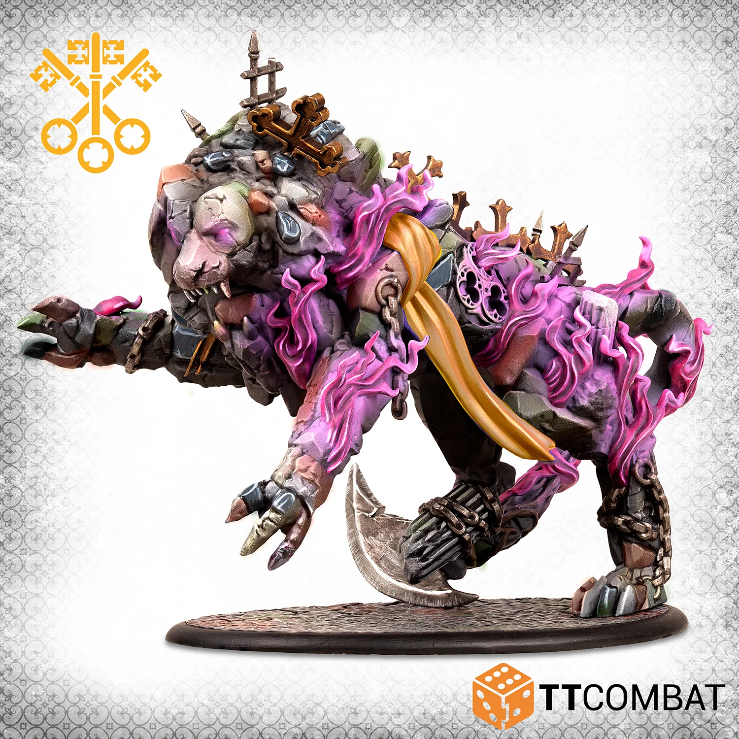 giant lion shaped rubble golem