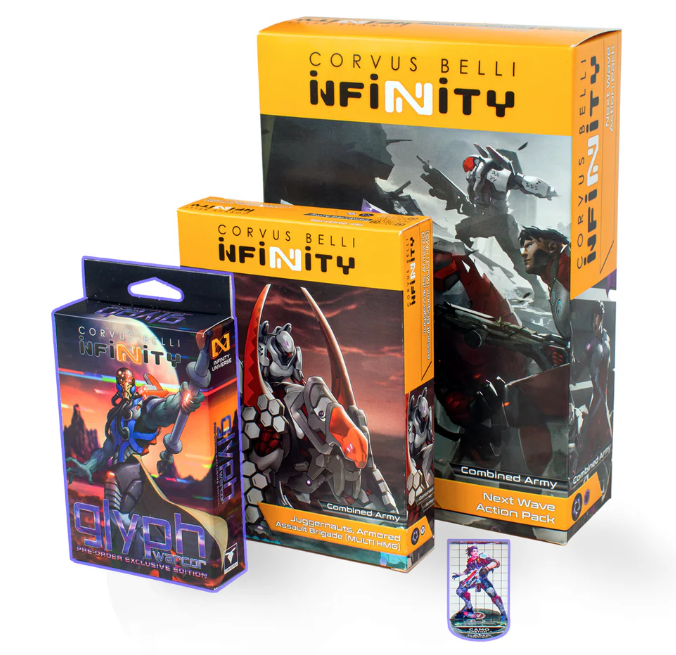 glyph box, juggernauts box, next wave action pack box and one standee marker
