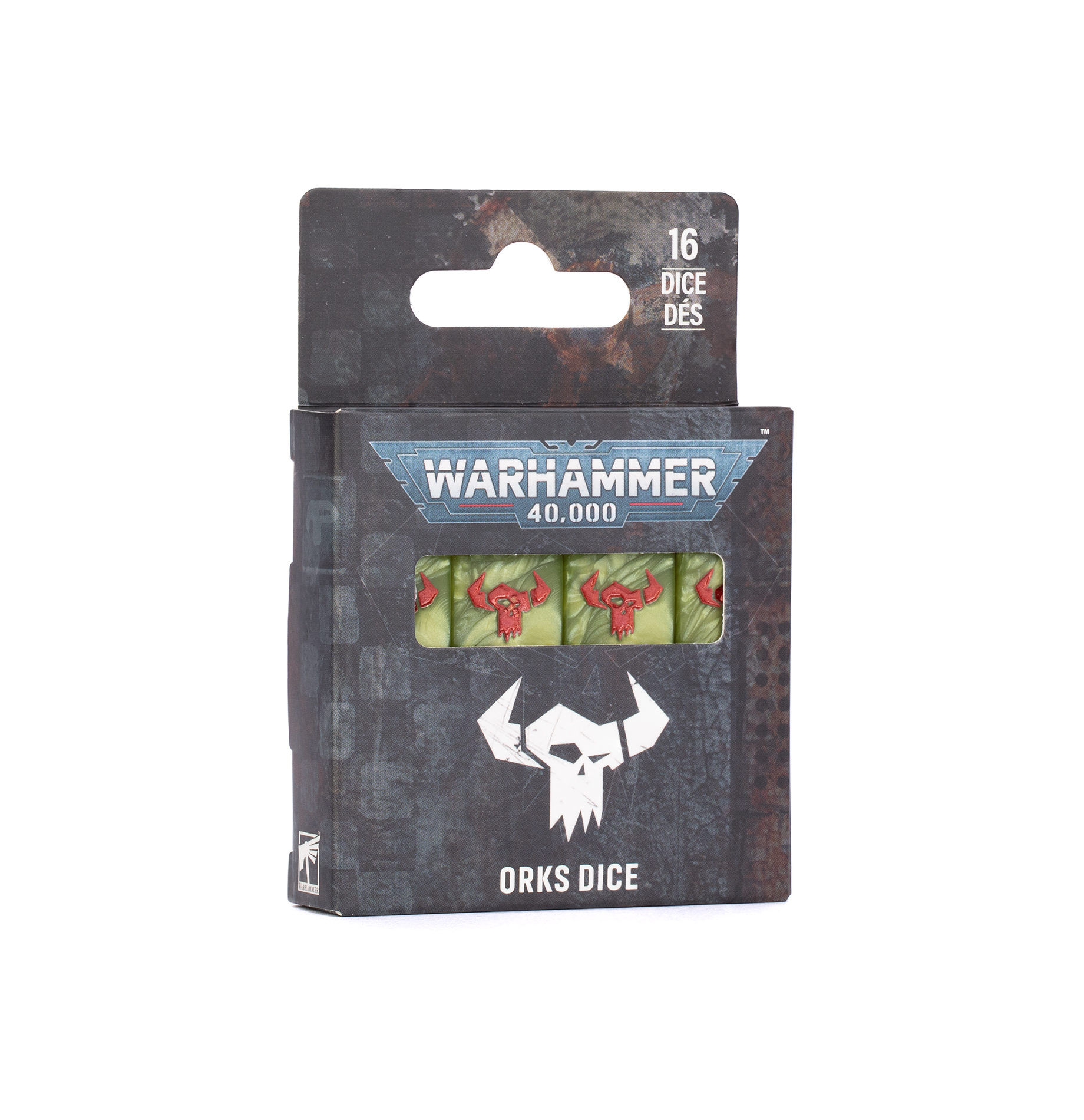 green and red dice in pack