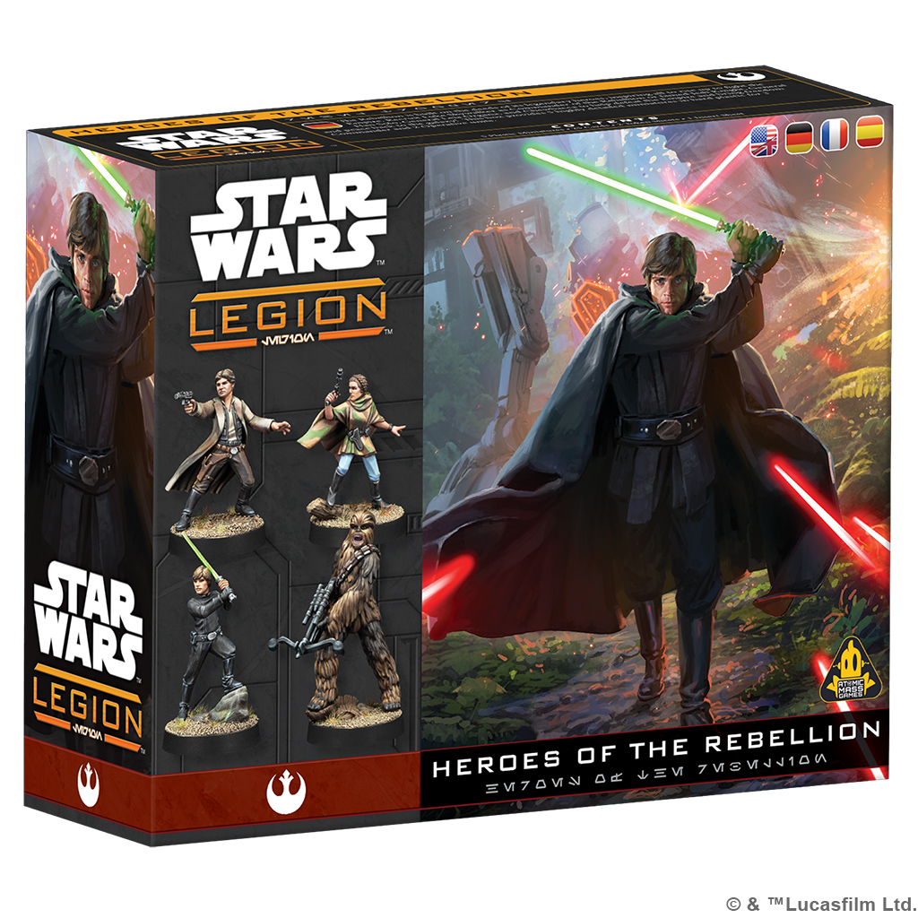 heroes of the rebellion front of box featuring luke skywalker