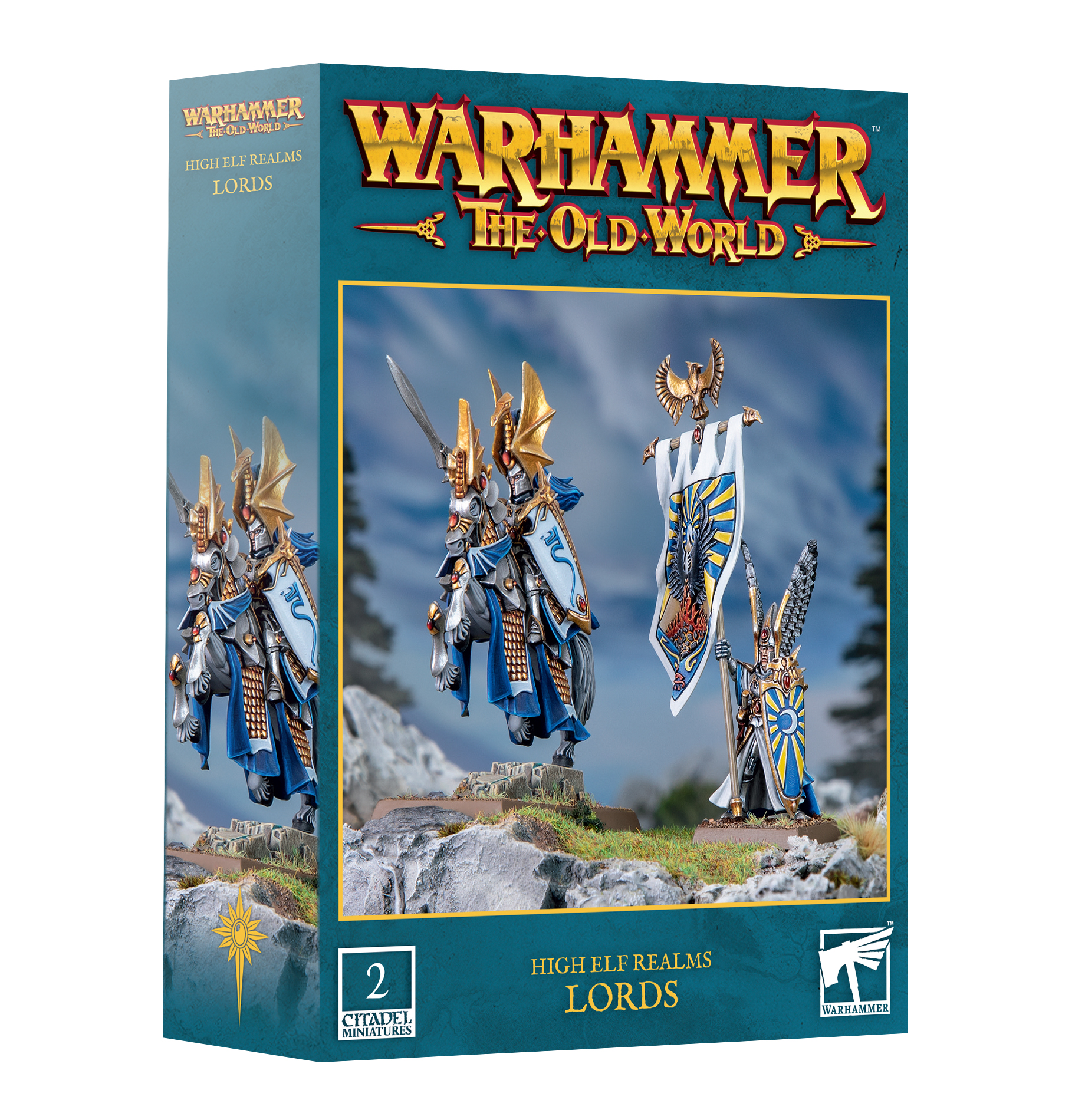 high elf lords front of box