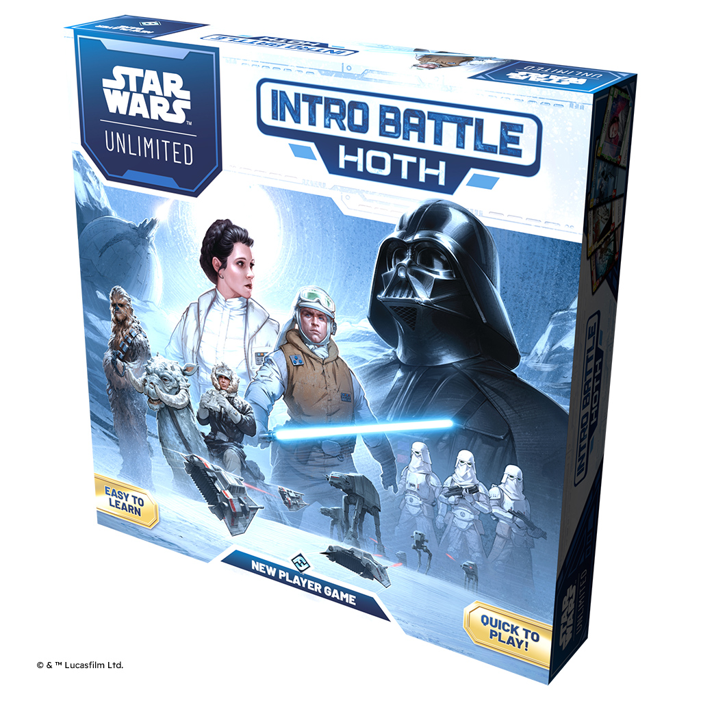 into battle hoth front of box featuring darth vader and leia