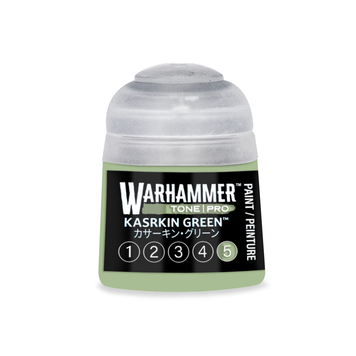 pot of near white green paint