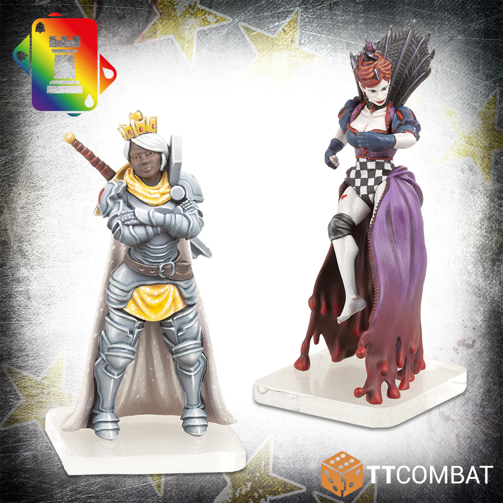 king and queen of hearts painted models