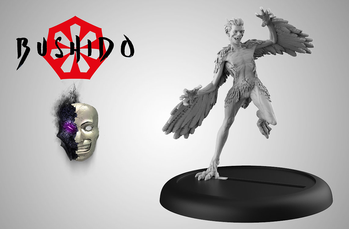 man with bird claws and feathers model render