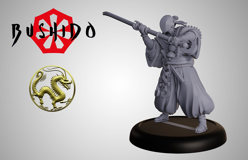 model render of masked swordsman