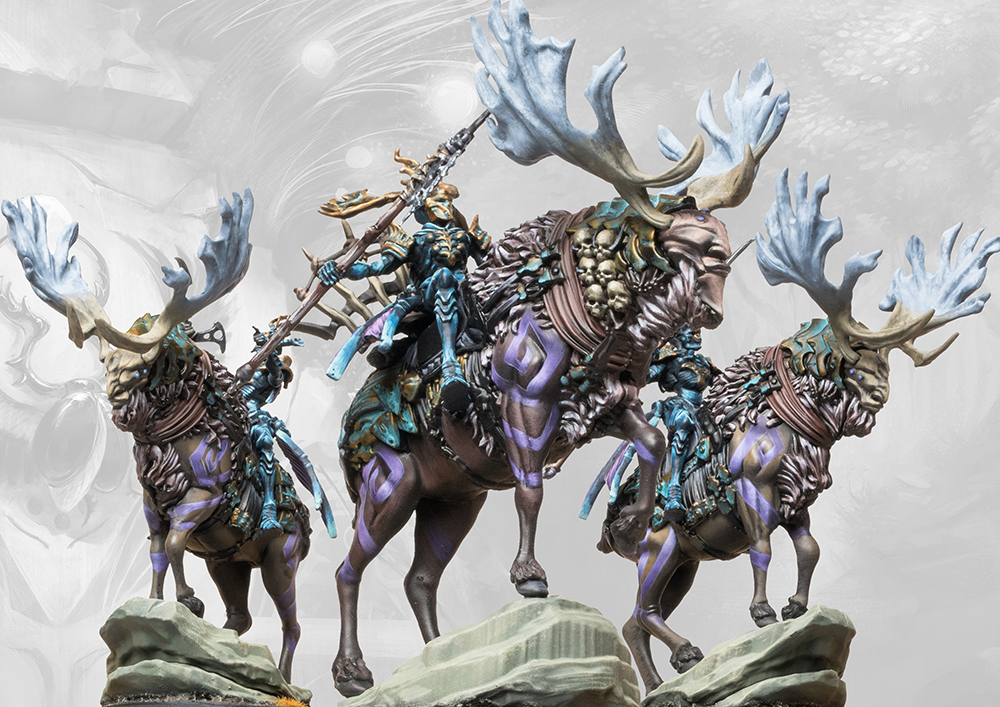 moose mounted knights painted miniatures