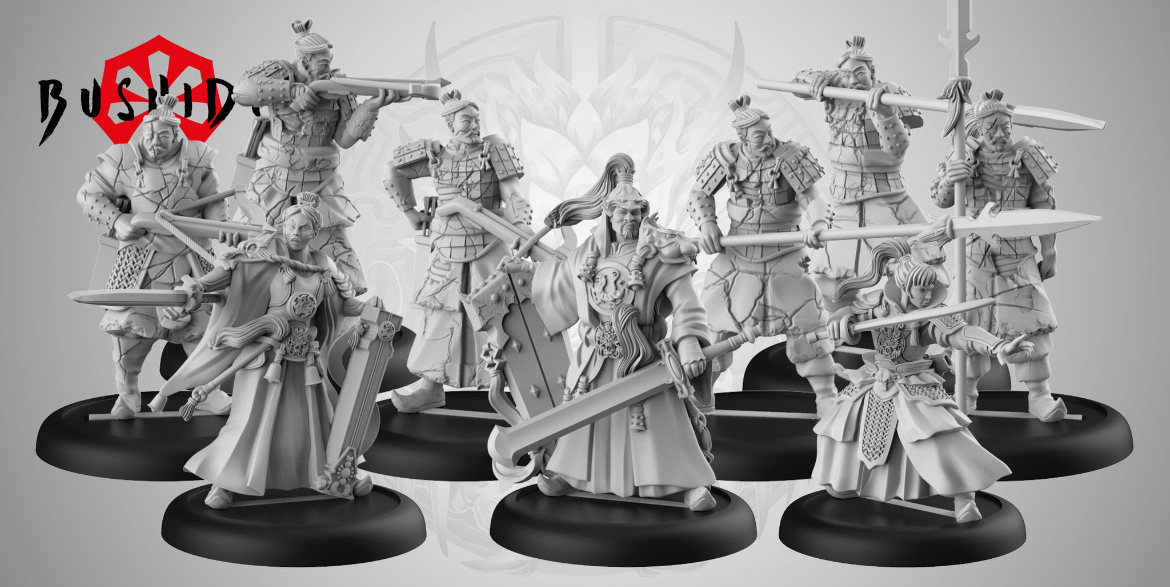 nine soldier miniatures