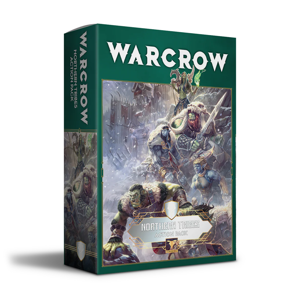 northern tribes action pack front of box featuring green and blue orcs