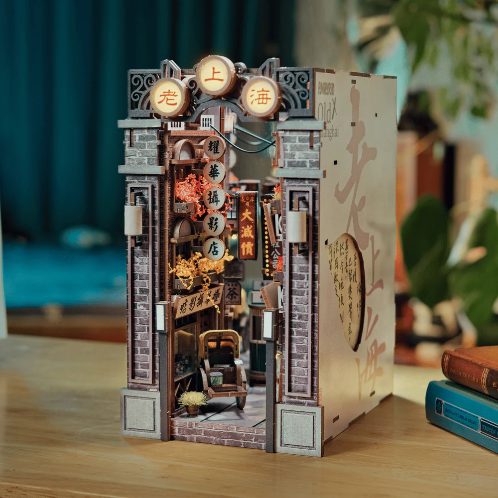 old shanghai diorama on table