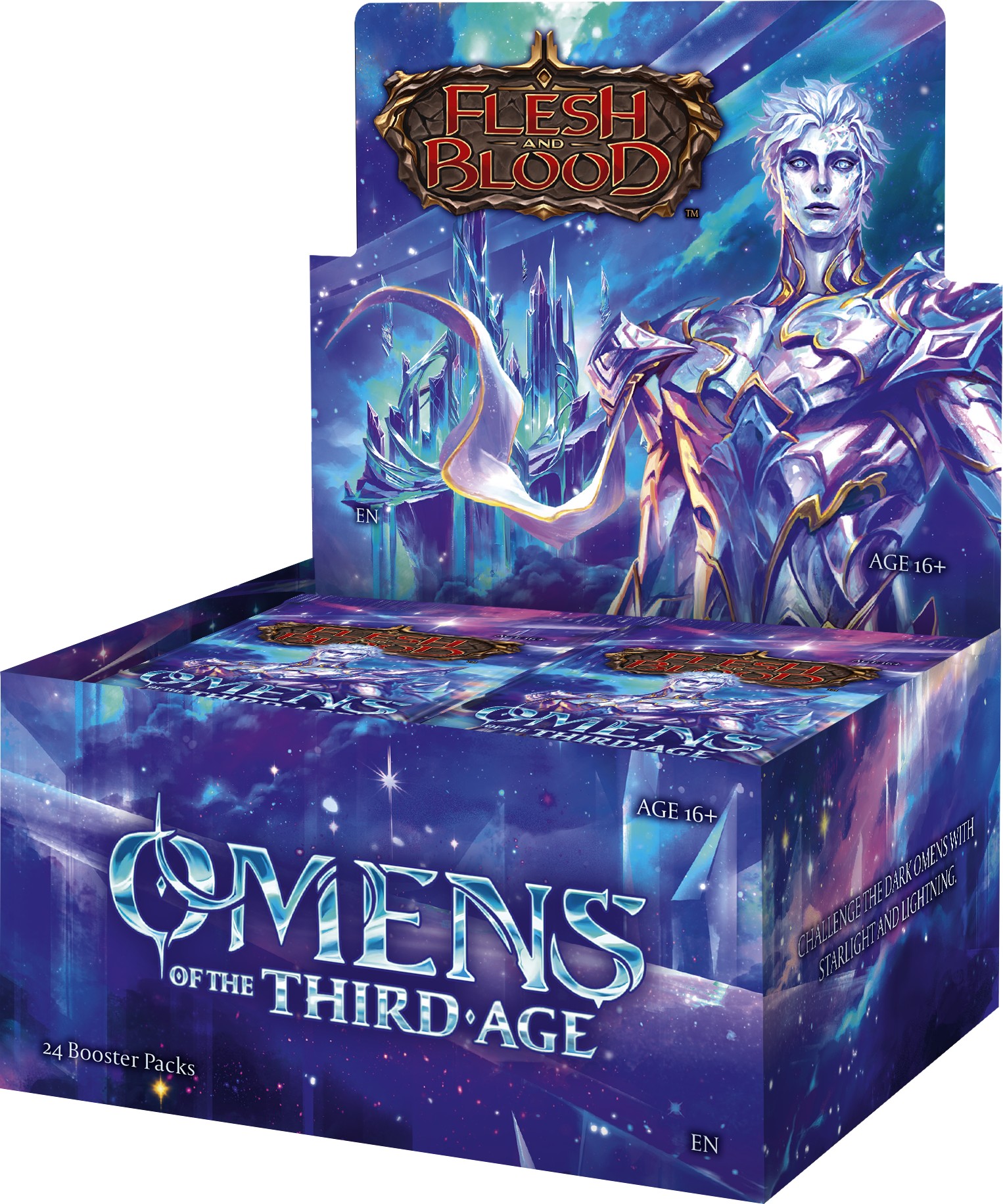 omens of the third age open purple booster display