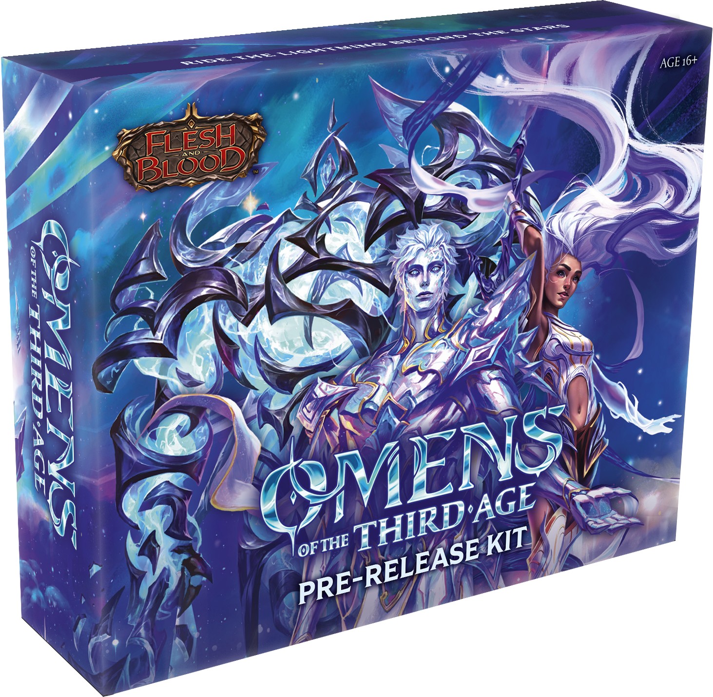 omens of the third age pre release kit box featuring zyggy and aurora