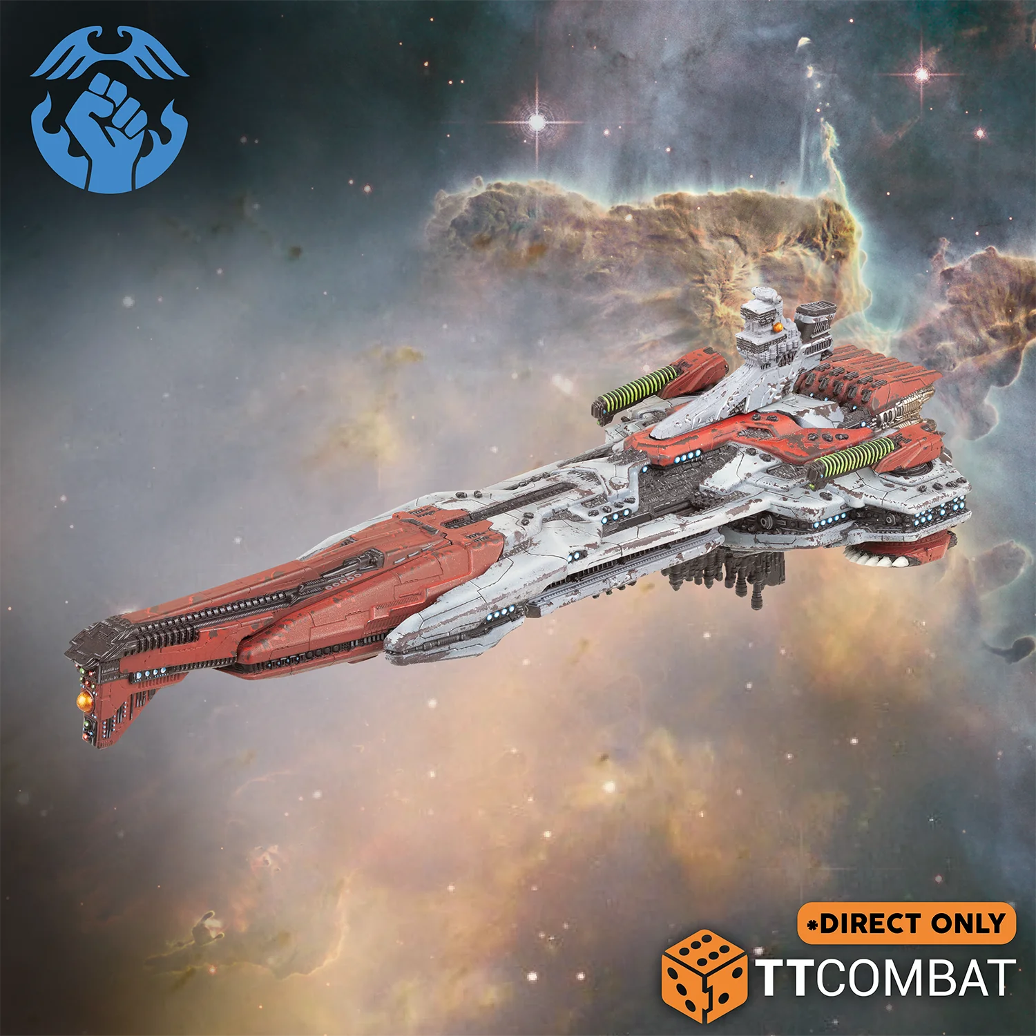one painted amazon battle ship