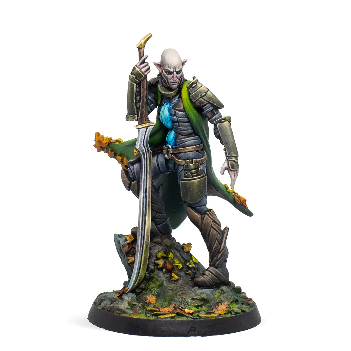 one painted bald wood elf