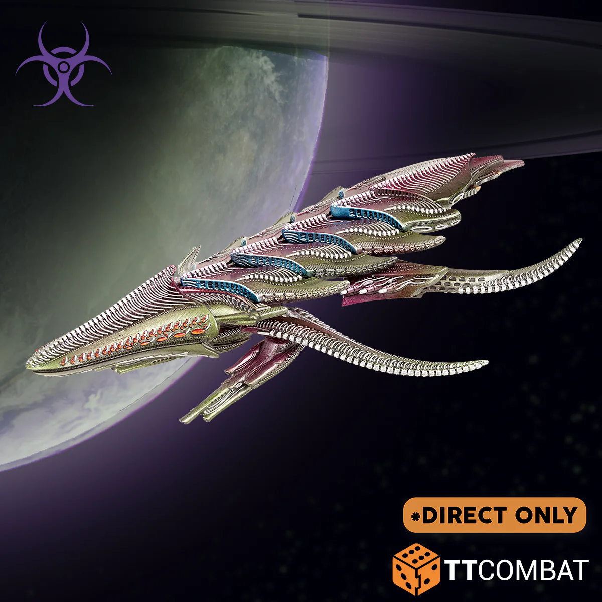 one painted beelzebub battle ship model