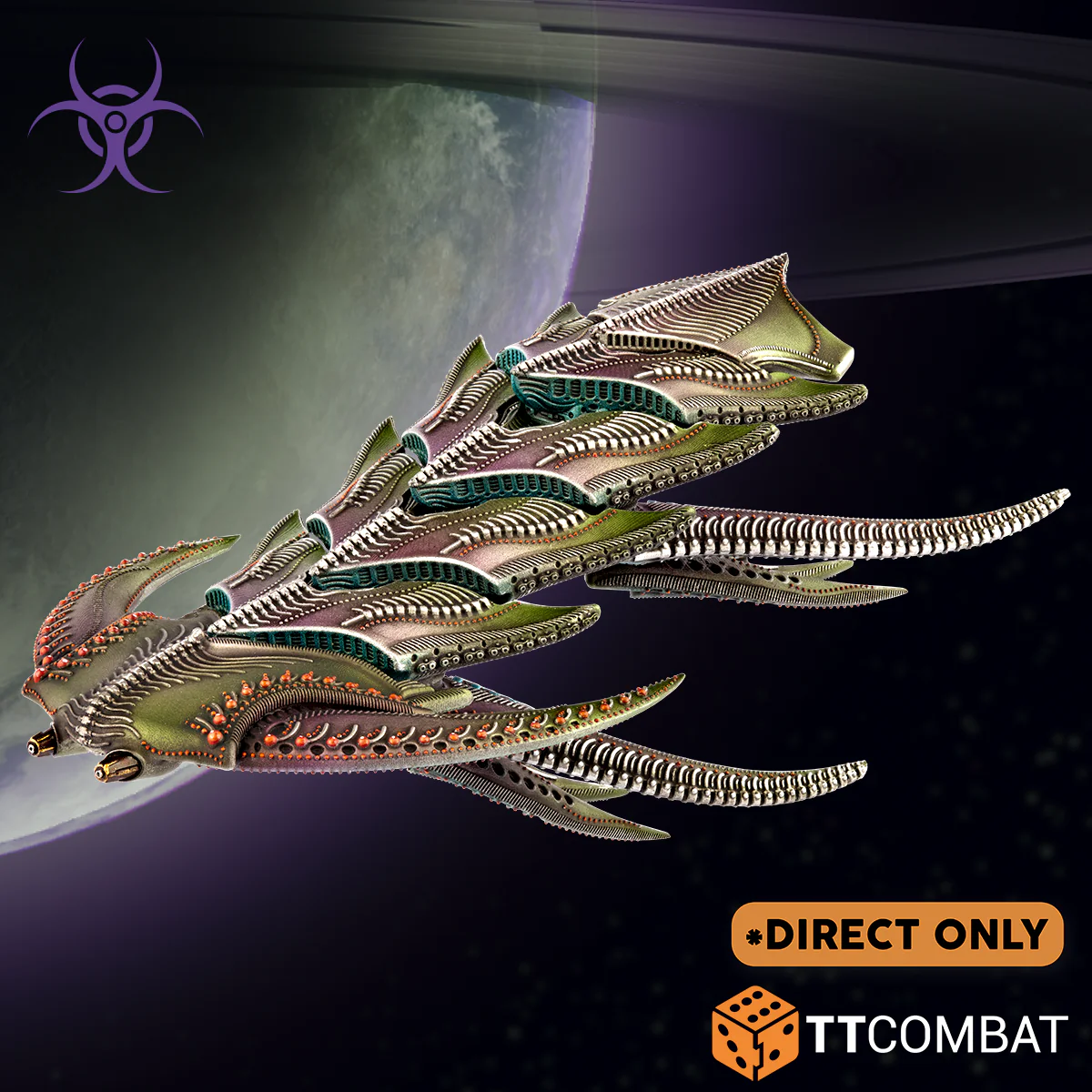 one painted demon battle ship
