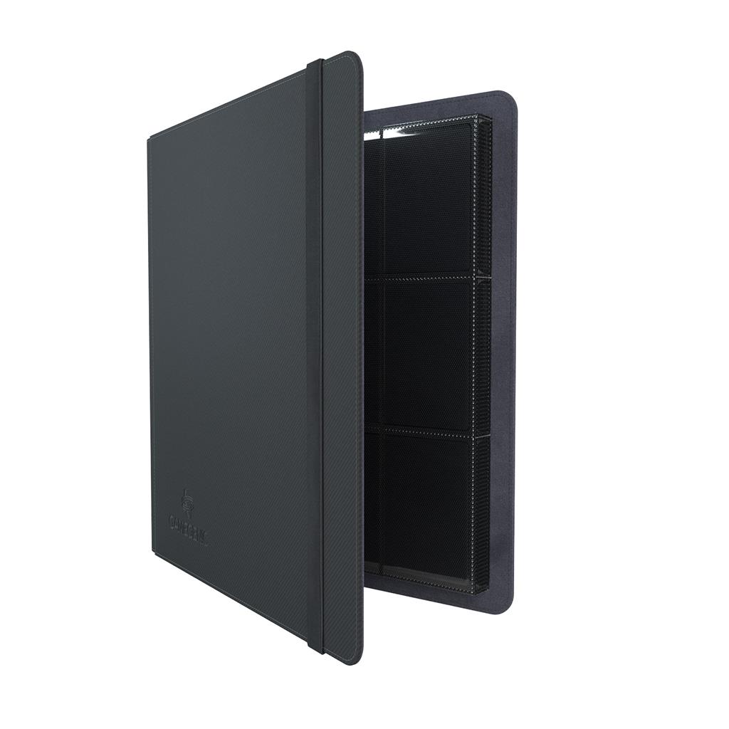 open black binder with elastic closure