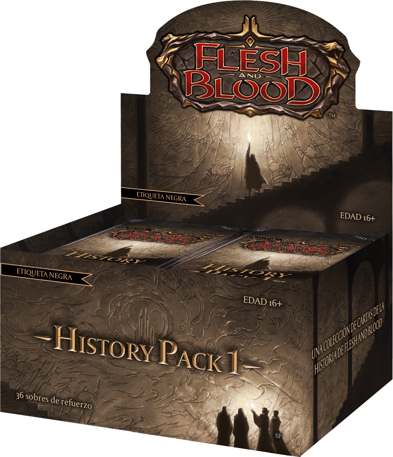open history pack display with spanish text