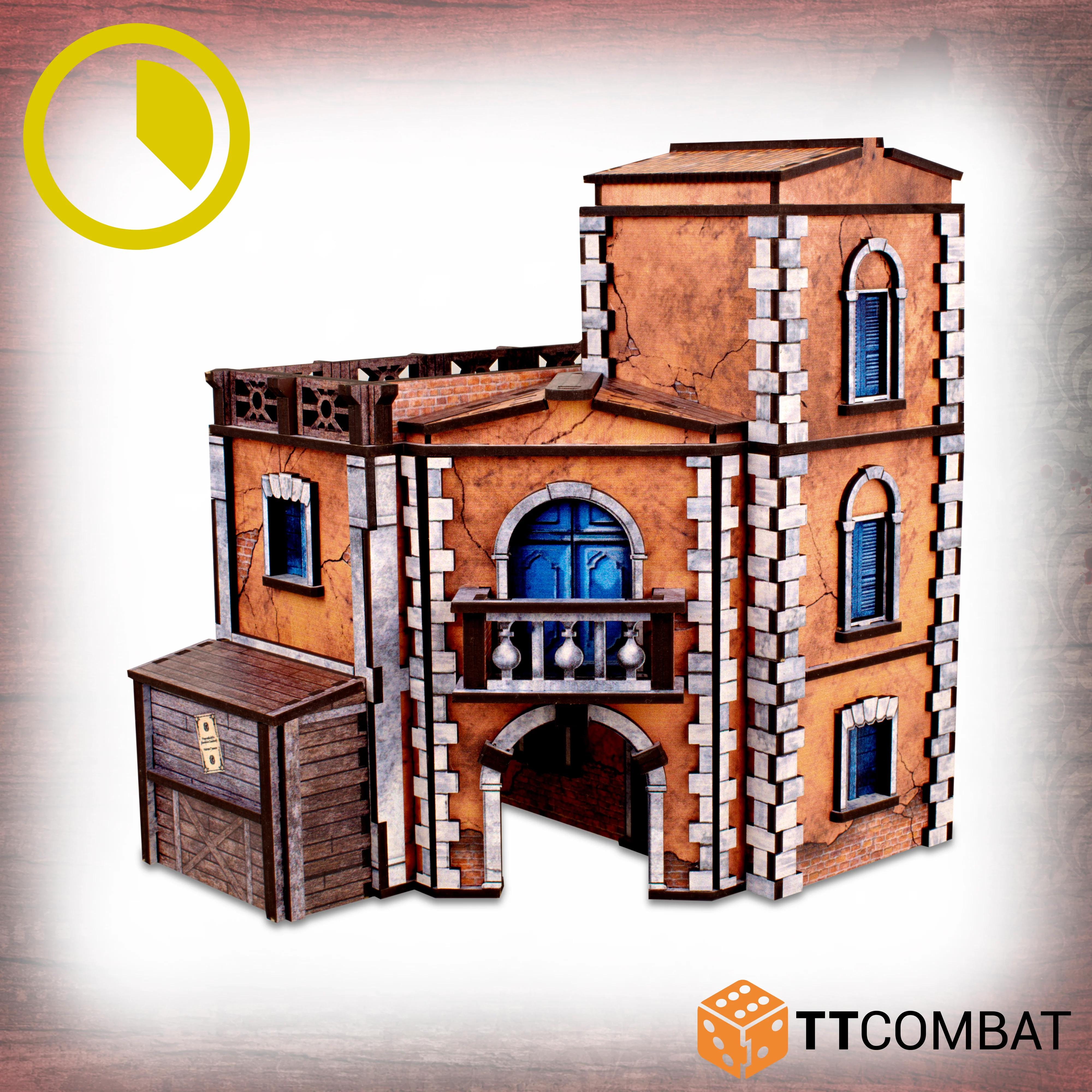 orange three story building