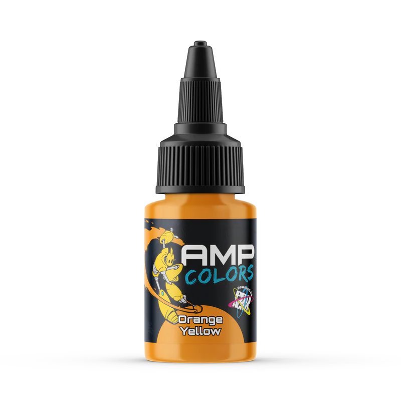 orange yellow paint bottle