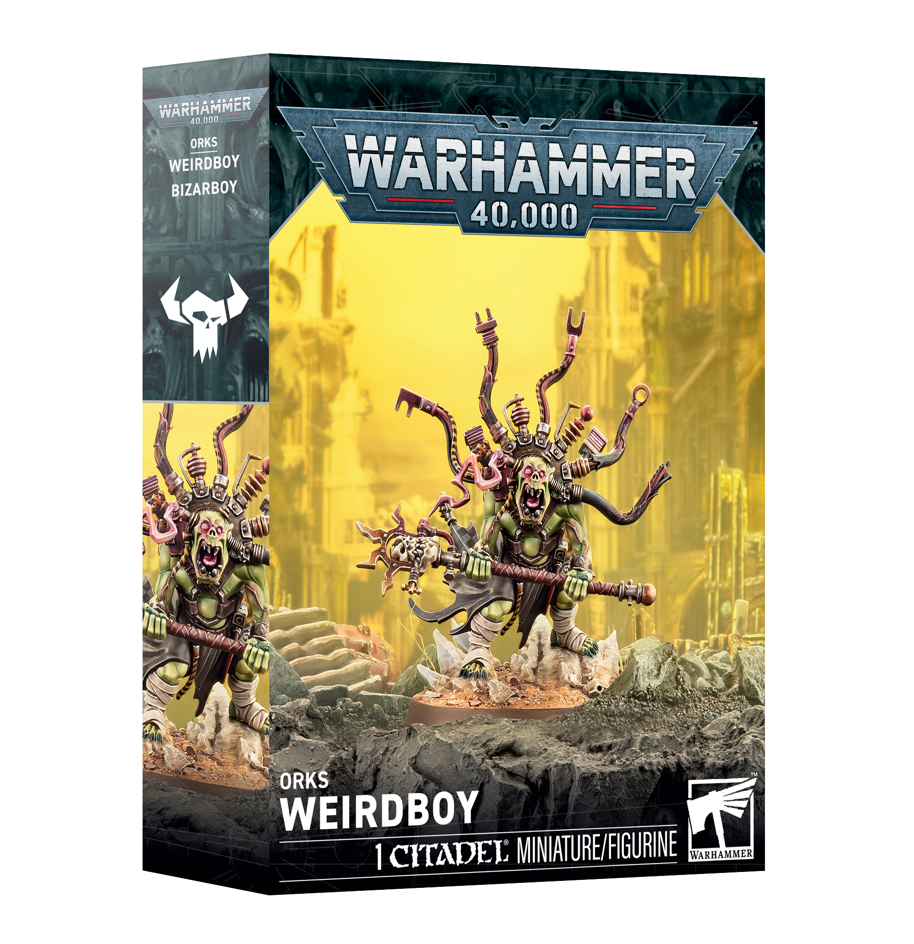 orks wierd boy front of box