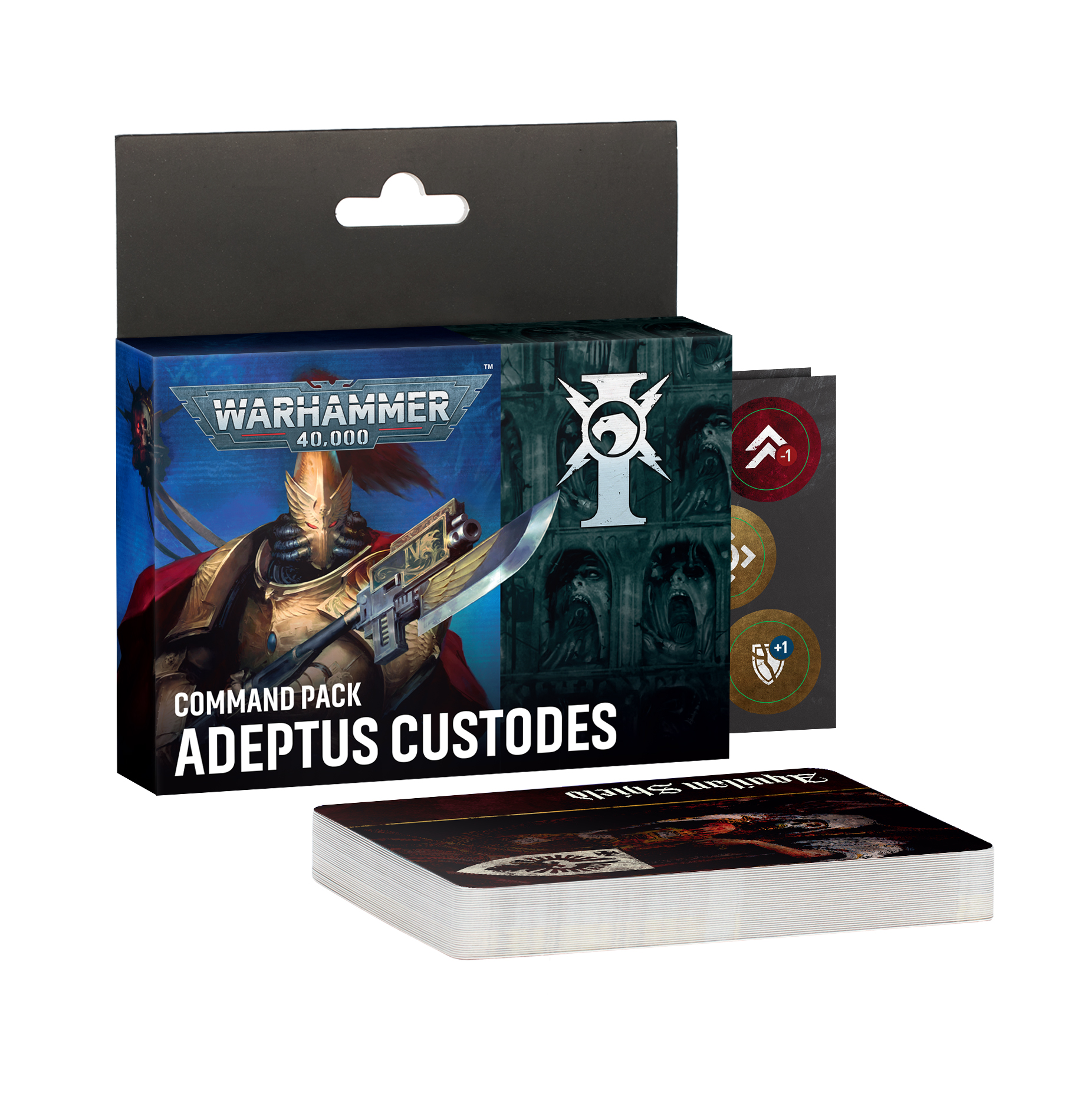 pack of cards featuring solider in gold armor wielding a pike