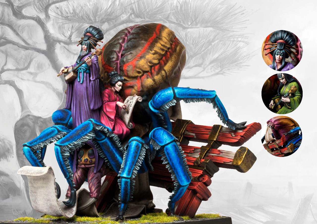 painted Jorogumo Geisha miniature