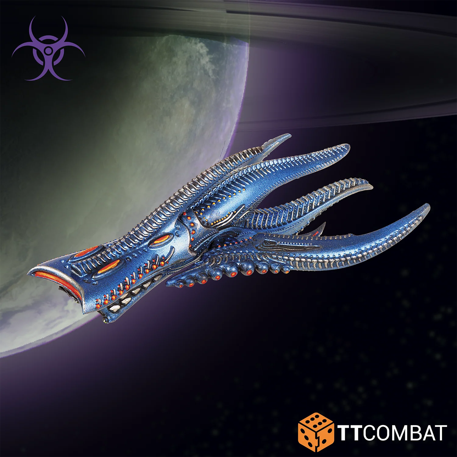 painted alien ship miniature