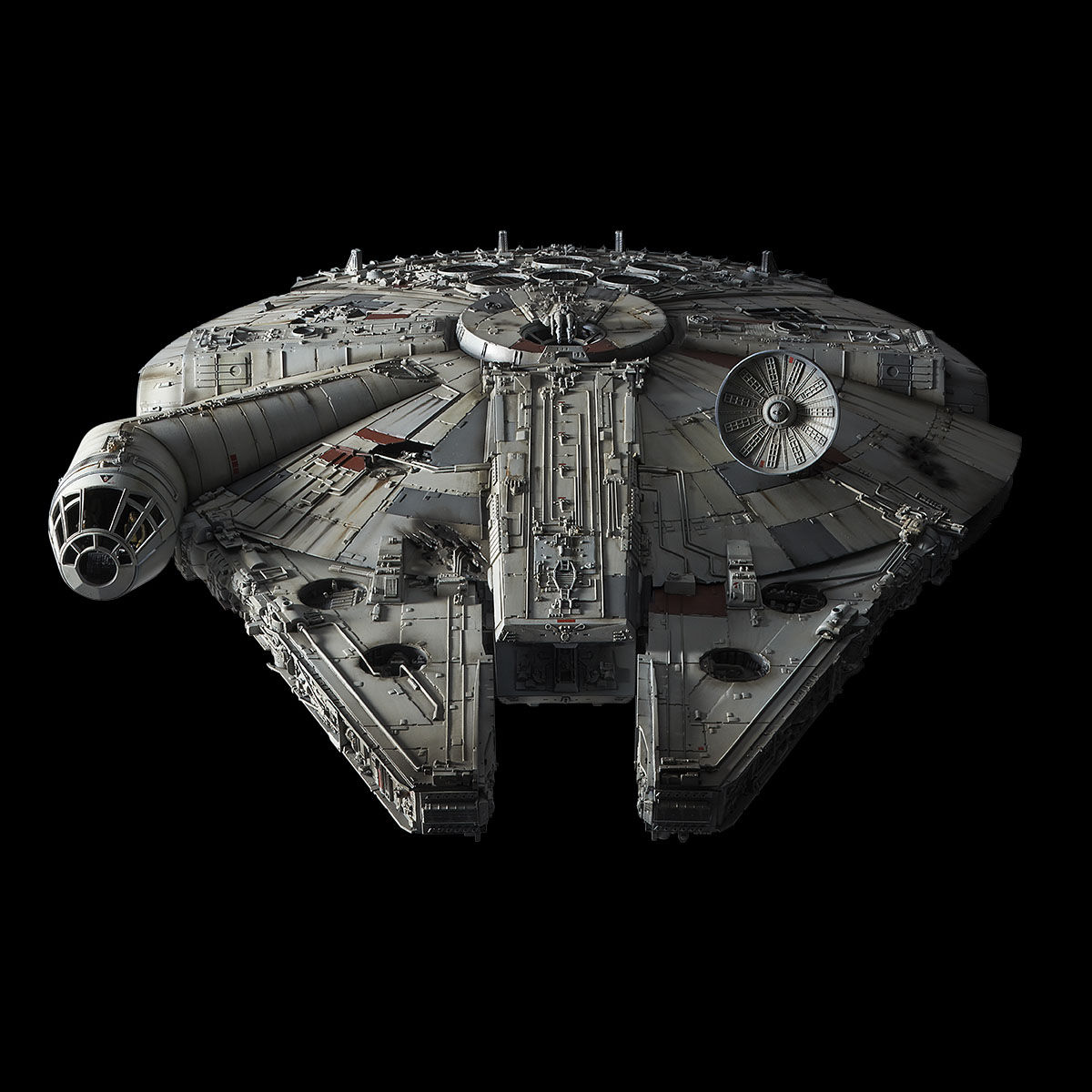 painted and assembled millennium falcon model kit