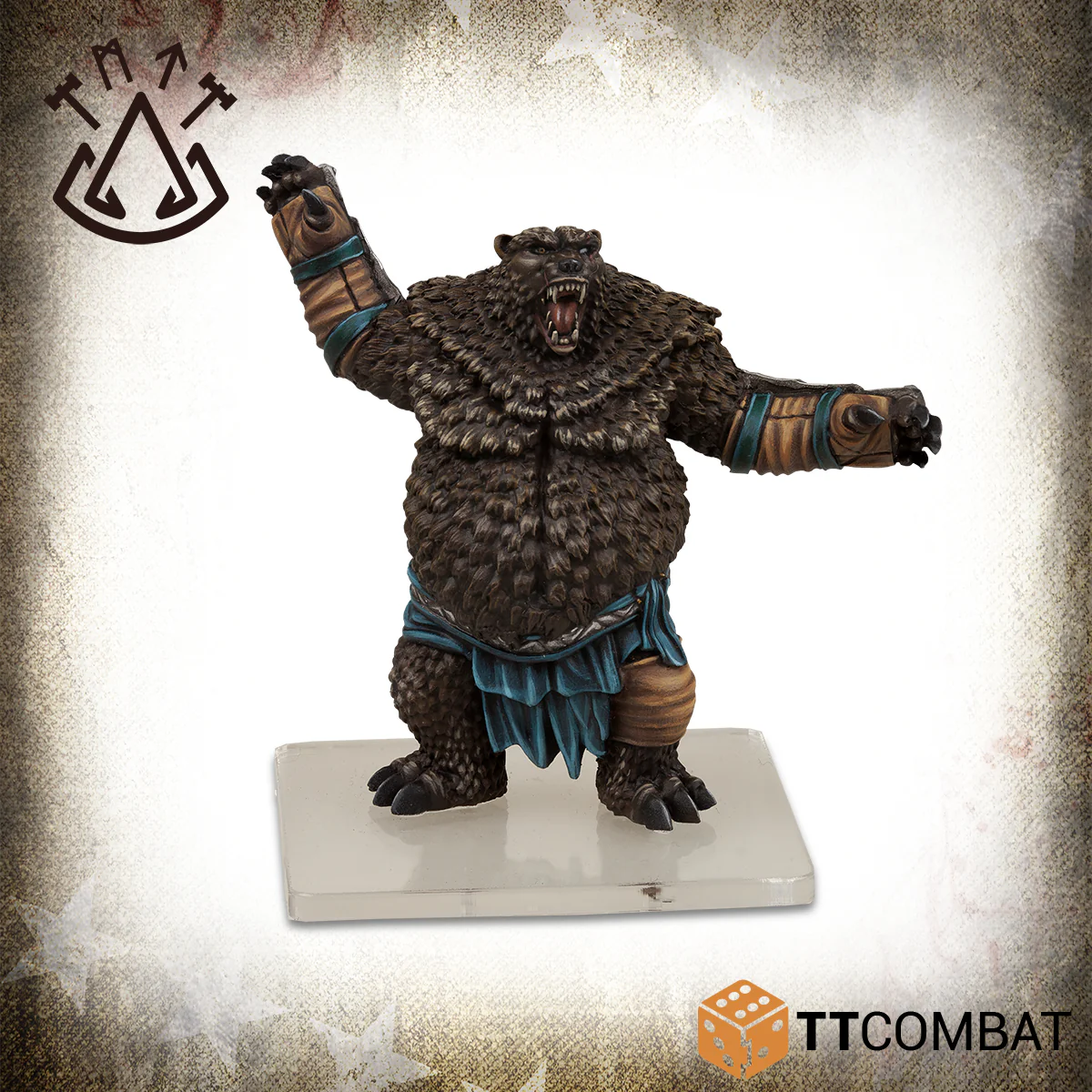 painted bear in loin cloth miniature