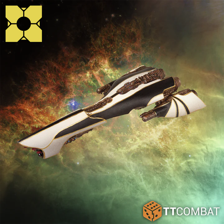 painted black and white space ship