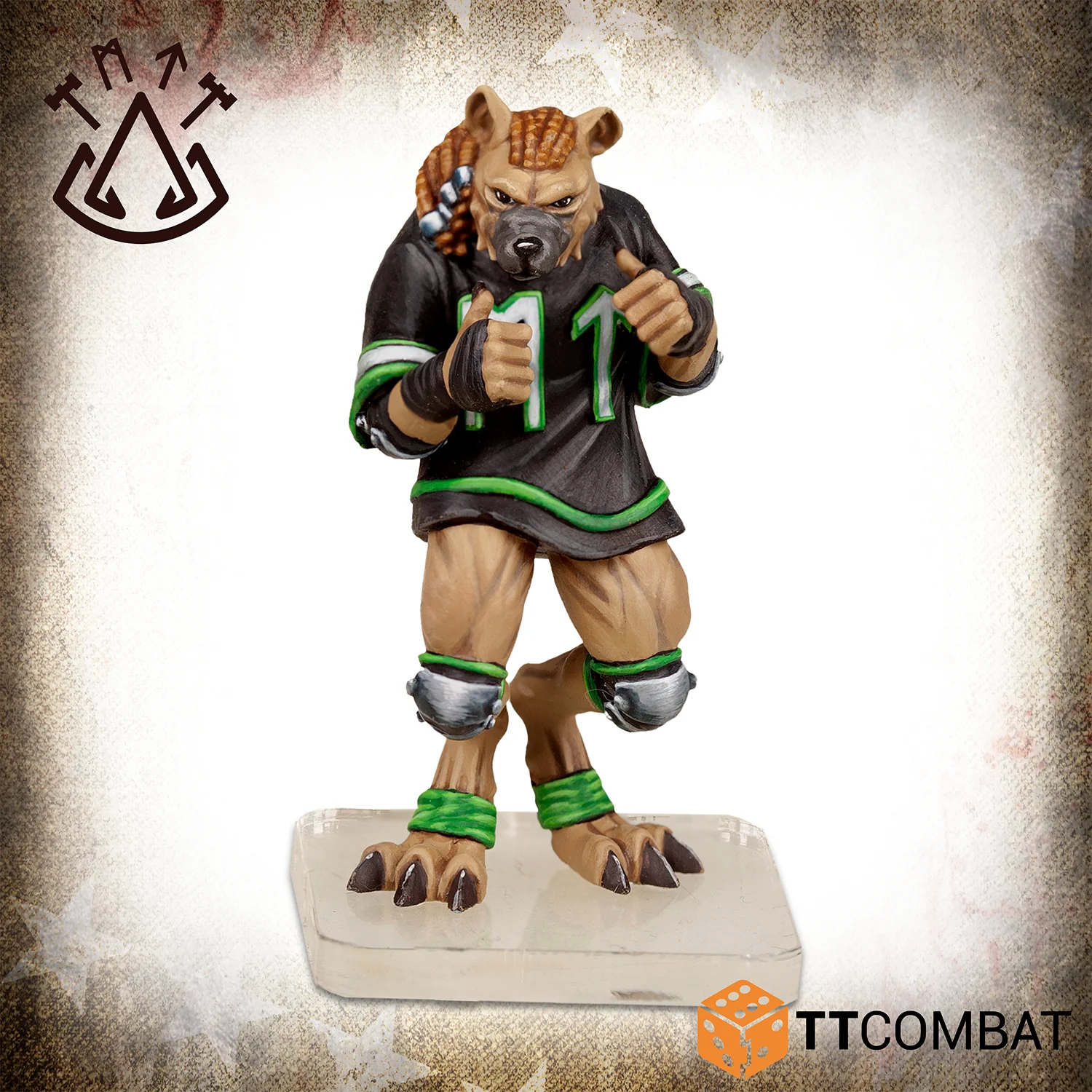 painted hyena in jersey miniature