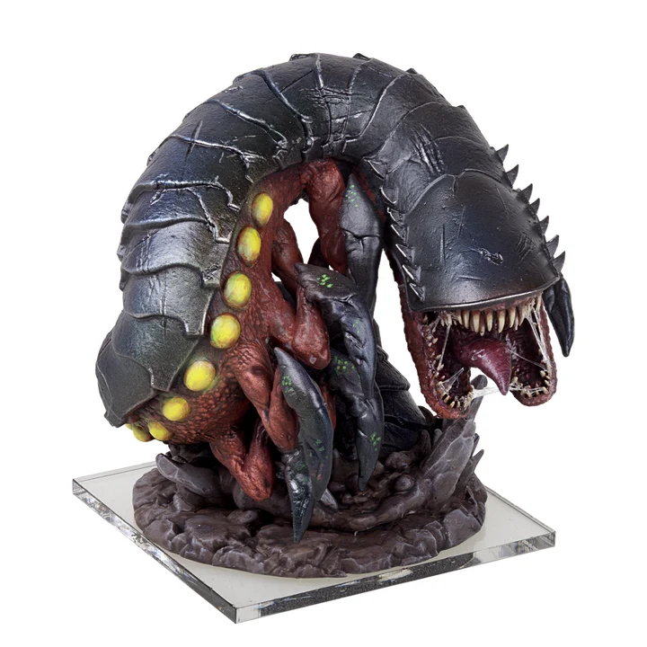 painted miniature black milipede monster
