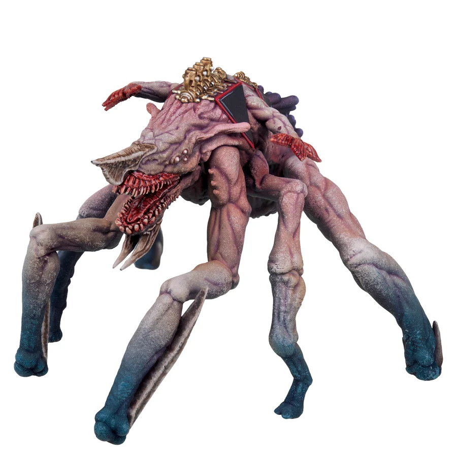 painted miniature of six legged fleshy monster